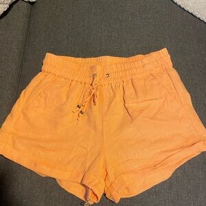 Boutique orange linen shorts